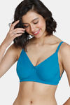 Zivame Beautiful Basics Double Layered Non Wired 3/4th Coverage Backless Bra - Turkish Tile — thumbnail 2